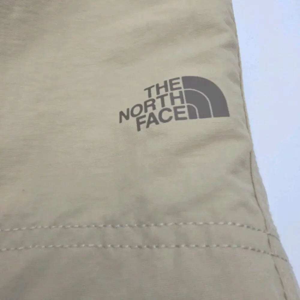 North Face Utility Shorts Khaki Tan Men Sz XL Nylon Flat Front 9